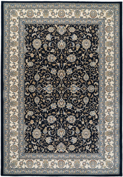 Ancient Garden Traditional Blue/Ivory Classic Medium Pile Rug