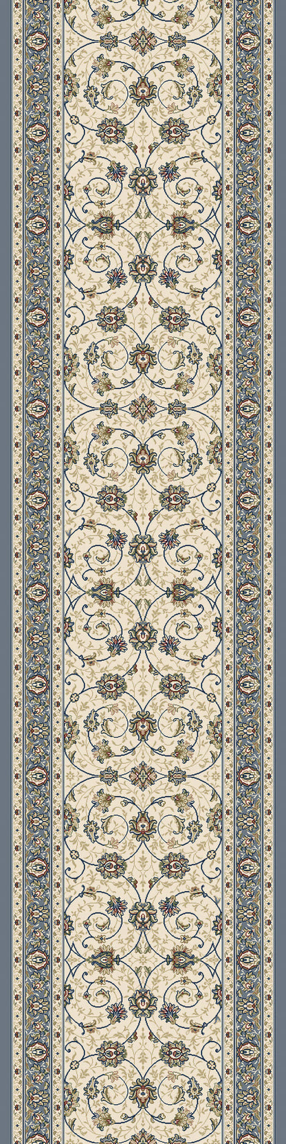 Ancient Garden Traditional Ivory/Light Blue Classic Medium Pile Rug
