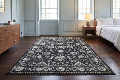 Ancient Garden Traditional Charcoal/Silver Classic Medium Pile Rug