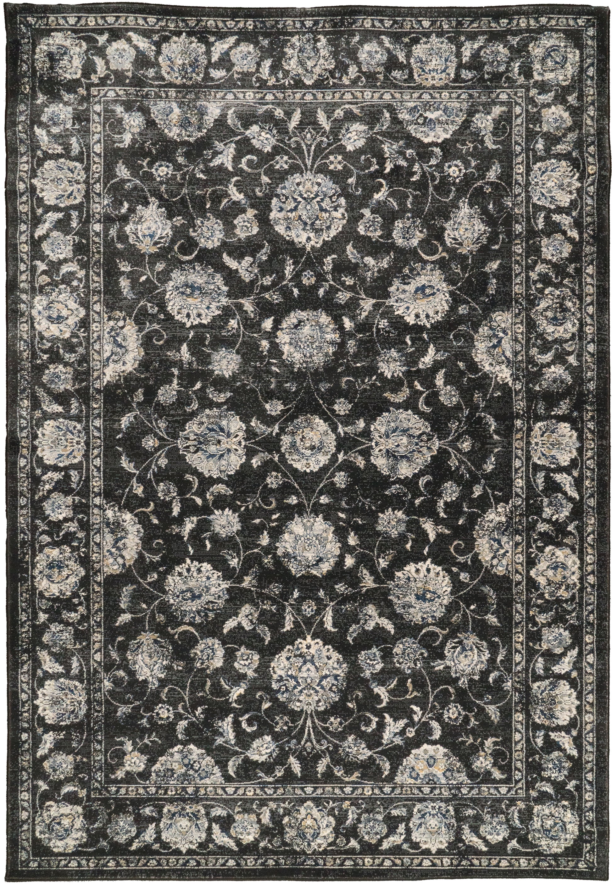Ancient Garden Traditional Charcoal/Silver Classic Medium Pile Rug