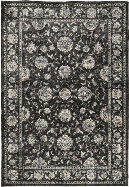 Ancient Garden Traditional Charcoal/Silver Classic Medium Pile Rug