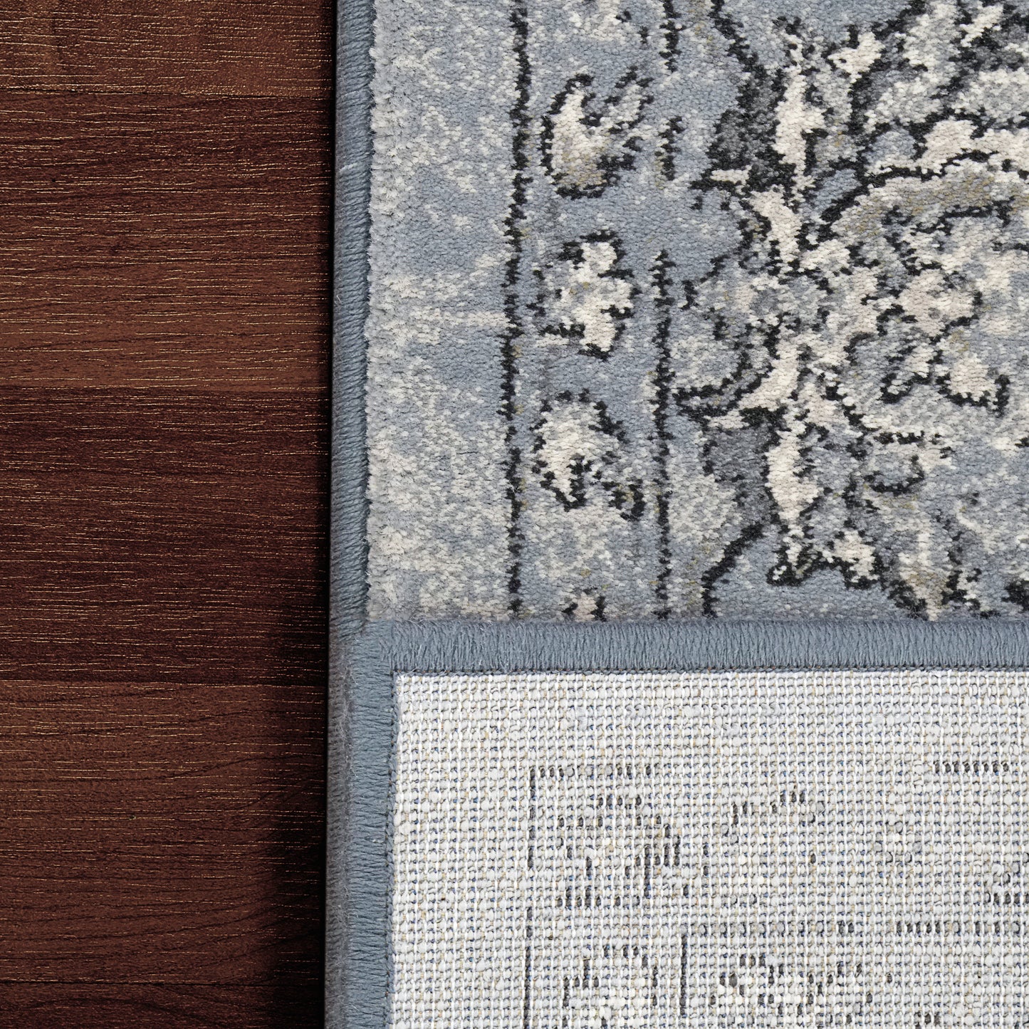 Ancient Garden Traditional Steel Blue/Cream Classic Medium Pile Rug