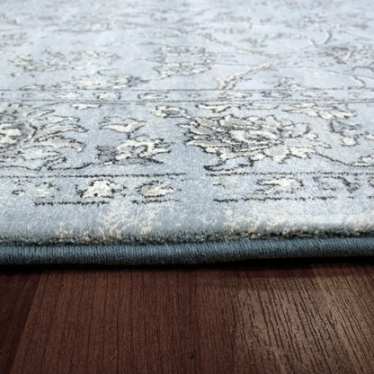 Ancient Garden Traditional Steel Blue/Cream Classic Medium Pile Rug