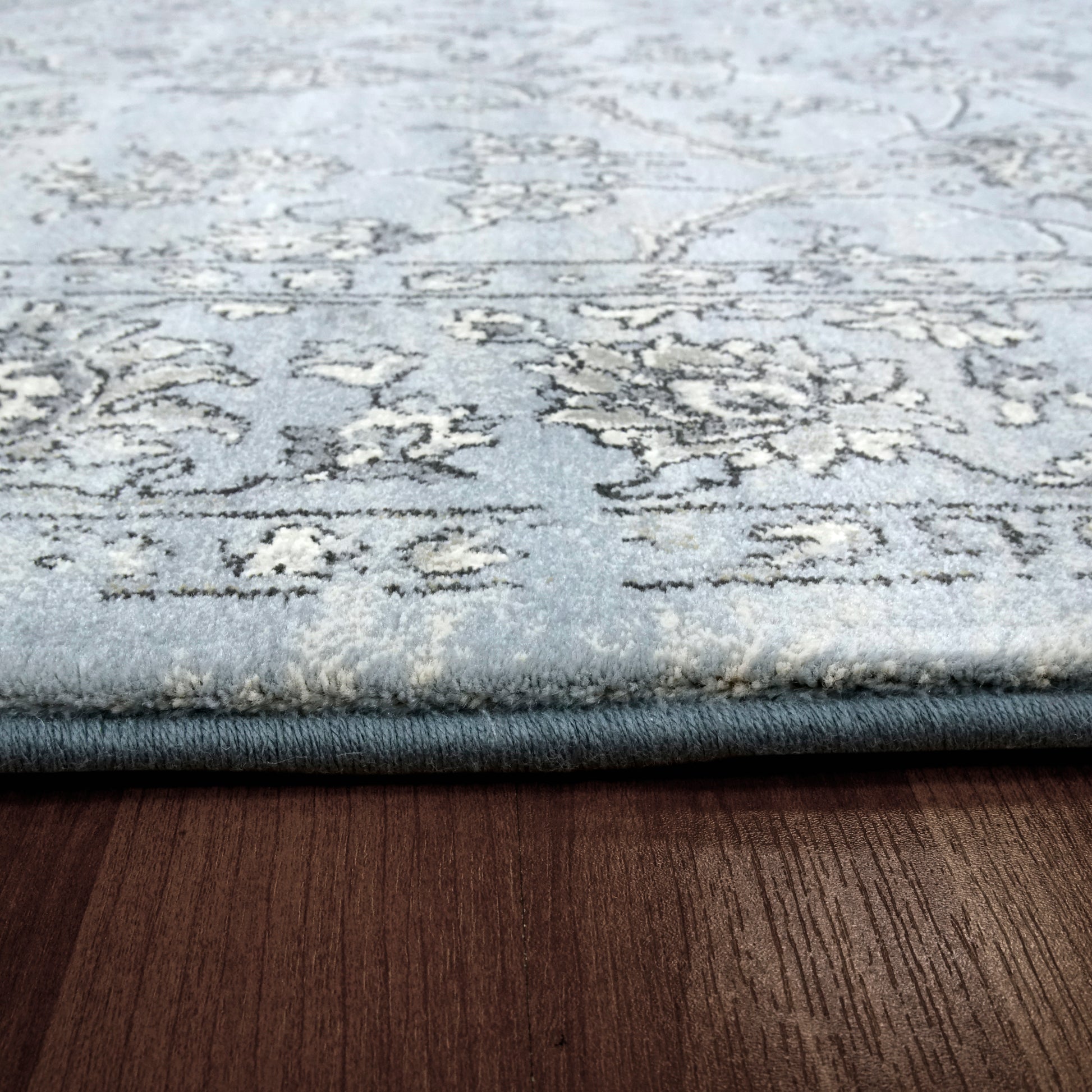 Ancient Garden Traditional Steel Blue/Cream Classic Medium Pile Rug