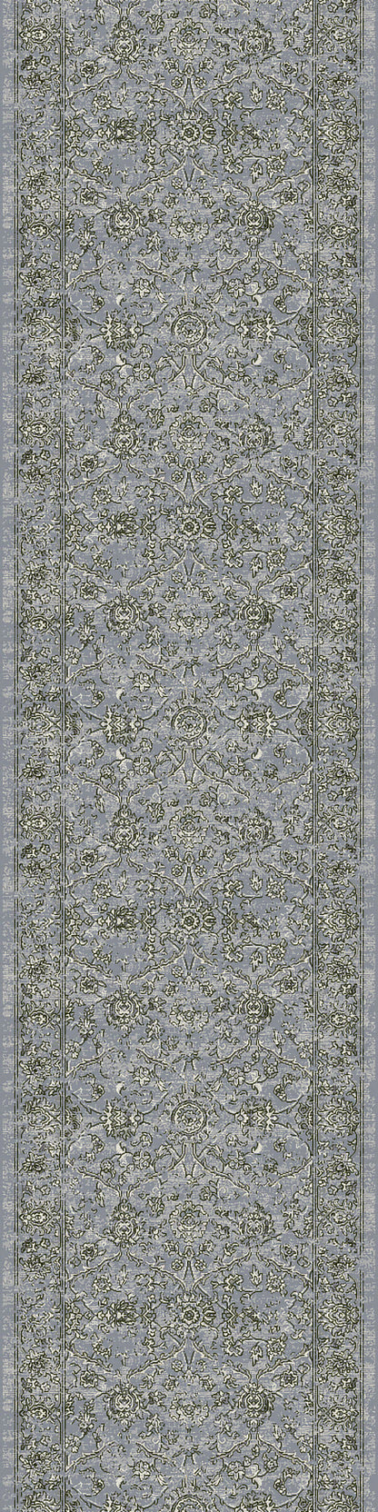 Ancient Garden Traditional Steel Blue/Cream Classic Medium Pile Rug