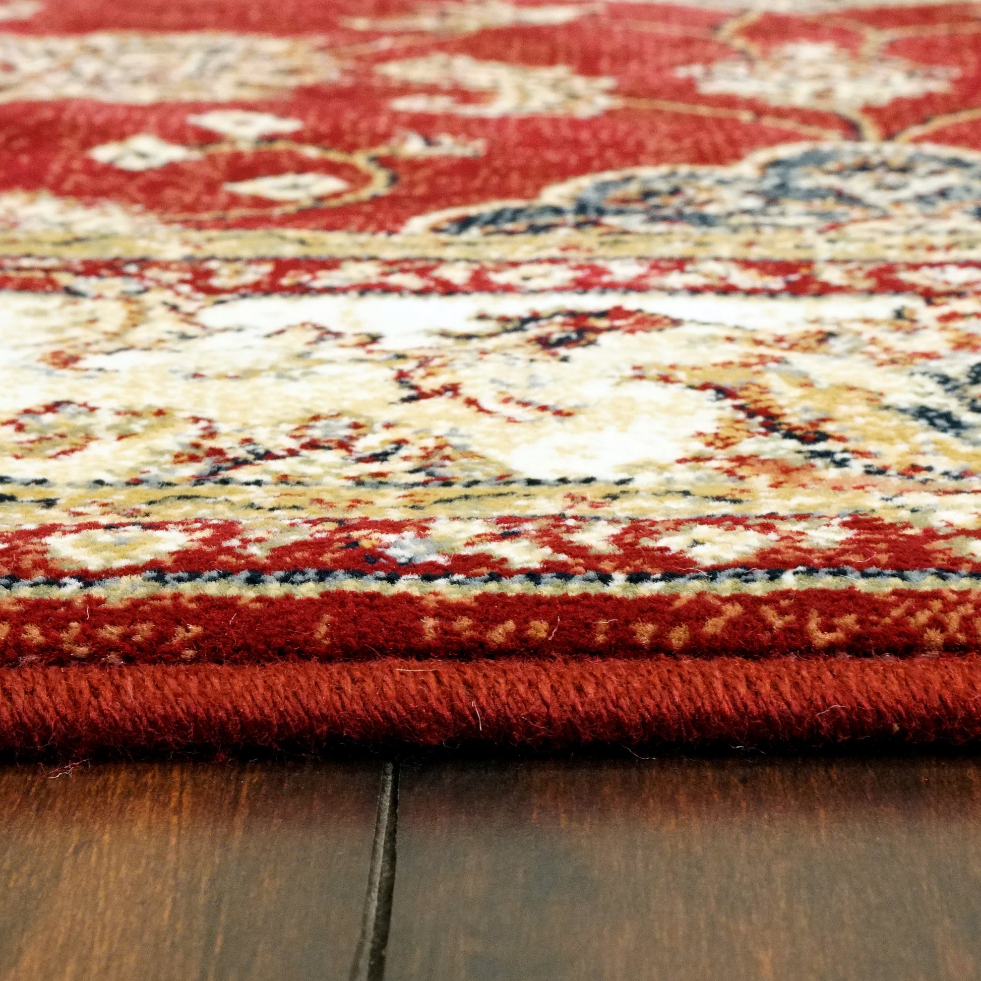 Ancient Garden Traditional Red/Ivory Classic Medium Pile Rug