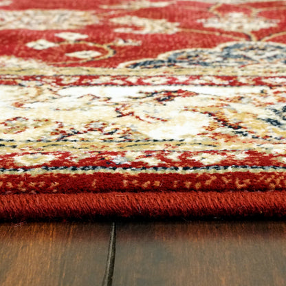 Ancient Garden Traditional Red/Ivory Classic Medium Pile Rug
