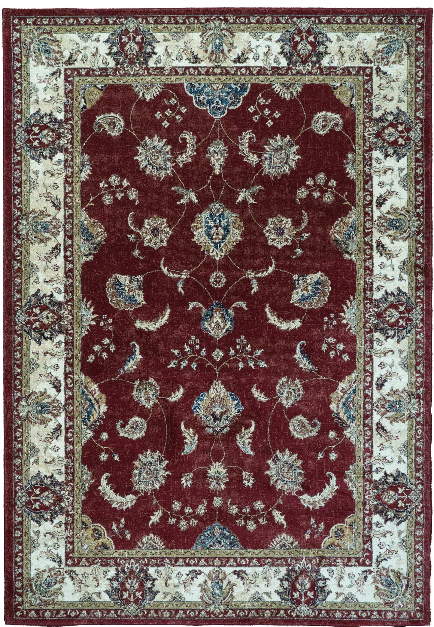 Ancient Garden Traditional Red/Ivory Classic Medium Pile Rug