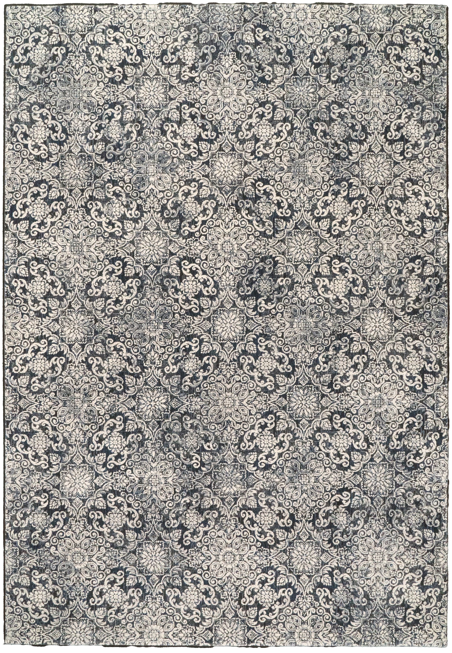 Ancient Garden Traditional Steel Blue Classic Medium Pile Rug