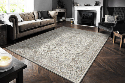 Ancient Garden Traditional Cream/Beige Oriental Medium Pile Rug