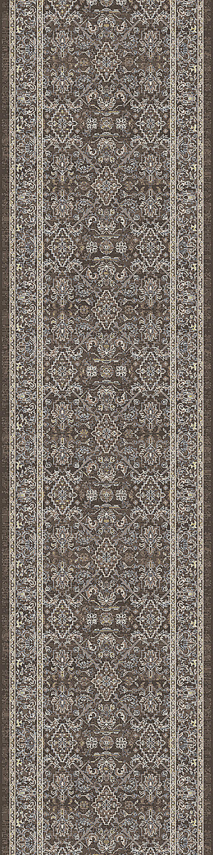 Ancient Garden Traditional Dark Brown/Beige/Blue Oriental Medium Pile Rug