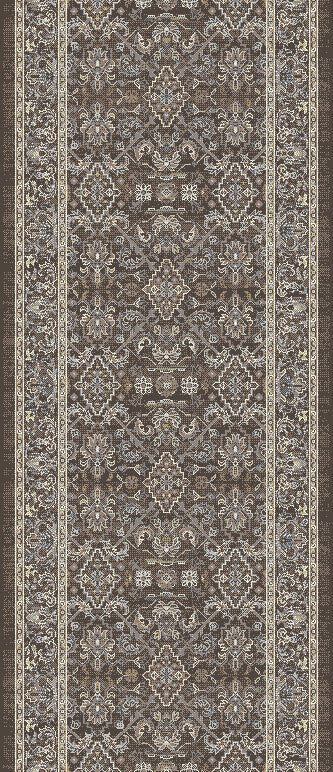 Ancient Garden Traditional Dark Brown/Beige/Blue Oriental Medium Pile Rug