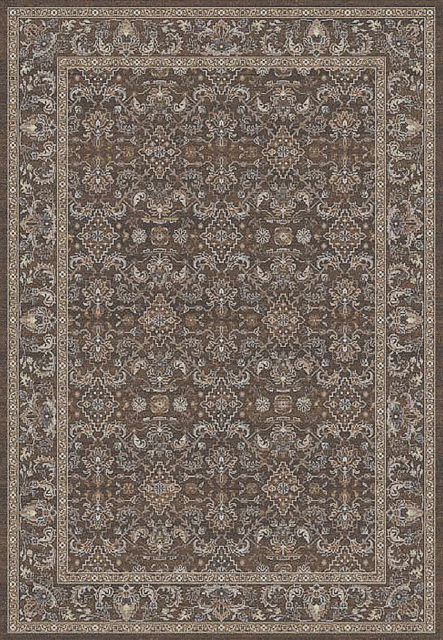 ANCIENT GARDEN 57276 Dark Brown/Beige/Blue