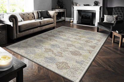 Ancient Garden Traditional Cream/Multi Oriental Medium Pile Rug