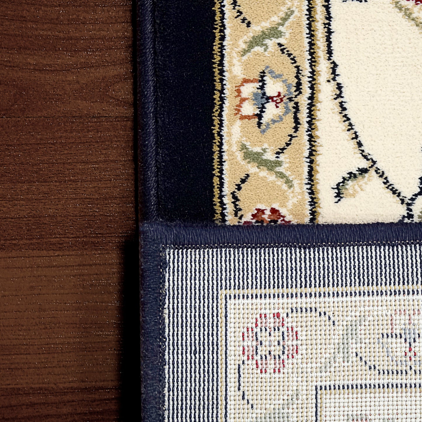 Ancient Garden Traditional Blue/Ivory Classic Medium Pile Rug