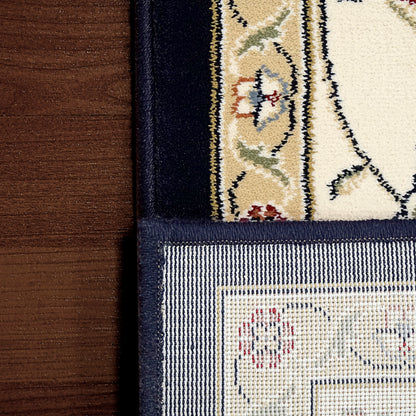 Ancient Garden Traditional Blue/Ivory Classic Medium Pile Rug