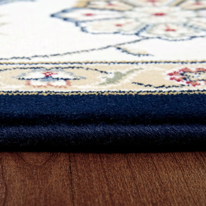 Ancient Garden Traditional Blue/Ivory Classic Medium Pile Rug