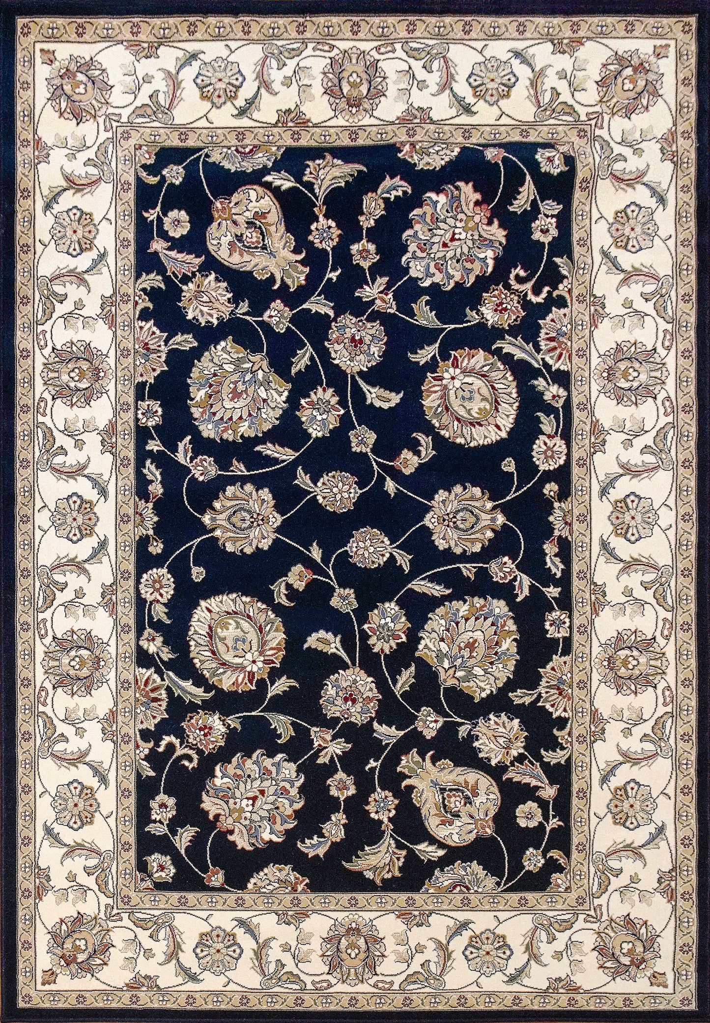 Ancient Garden Traditional Blue/Ivory Classic Medium Pile Rug