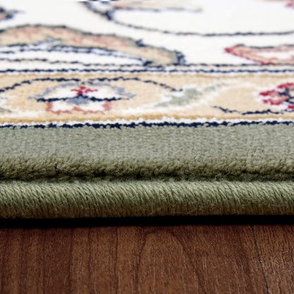 Ancient Garden Traditional Green/Ivory Classic Medium Pile Rug