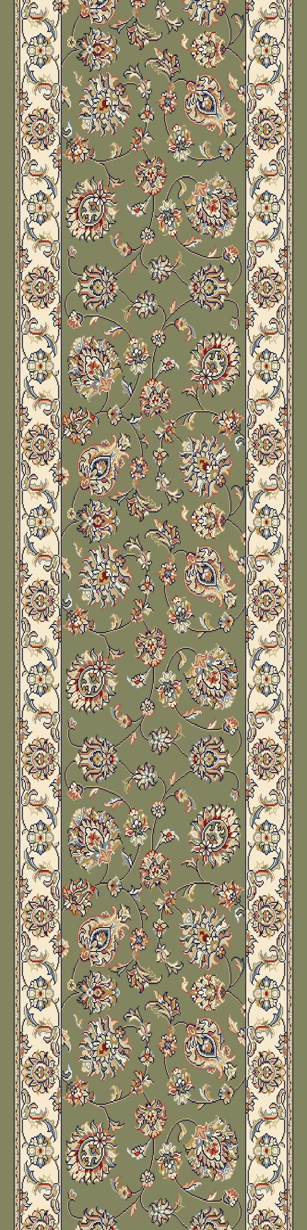 Ancient Garden Traditional Green/Ivory Classic Medium Pile Rug