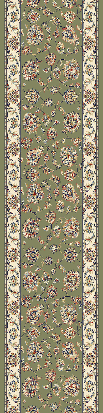 Ancient Garden Traditional Green/Ivory Classic Medium Pile Rug
