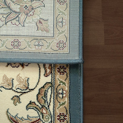 Ancient Garden Traditional Light Blue/Ivory Classic Medium Pile Rug