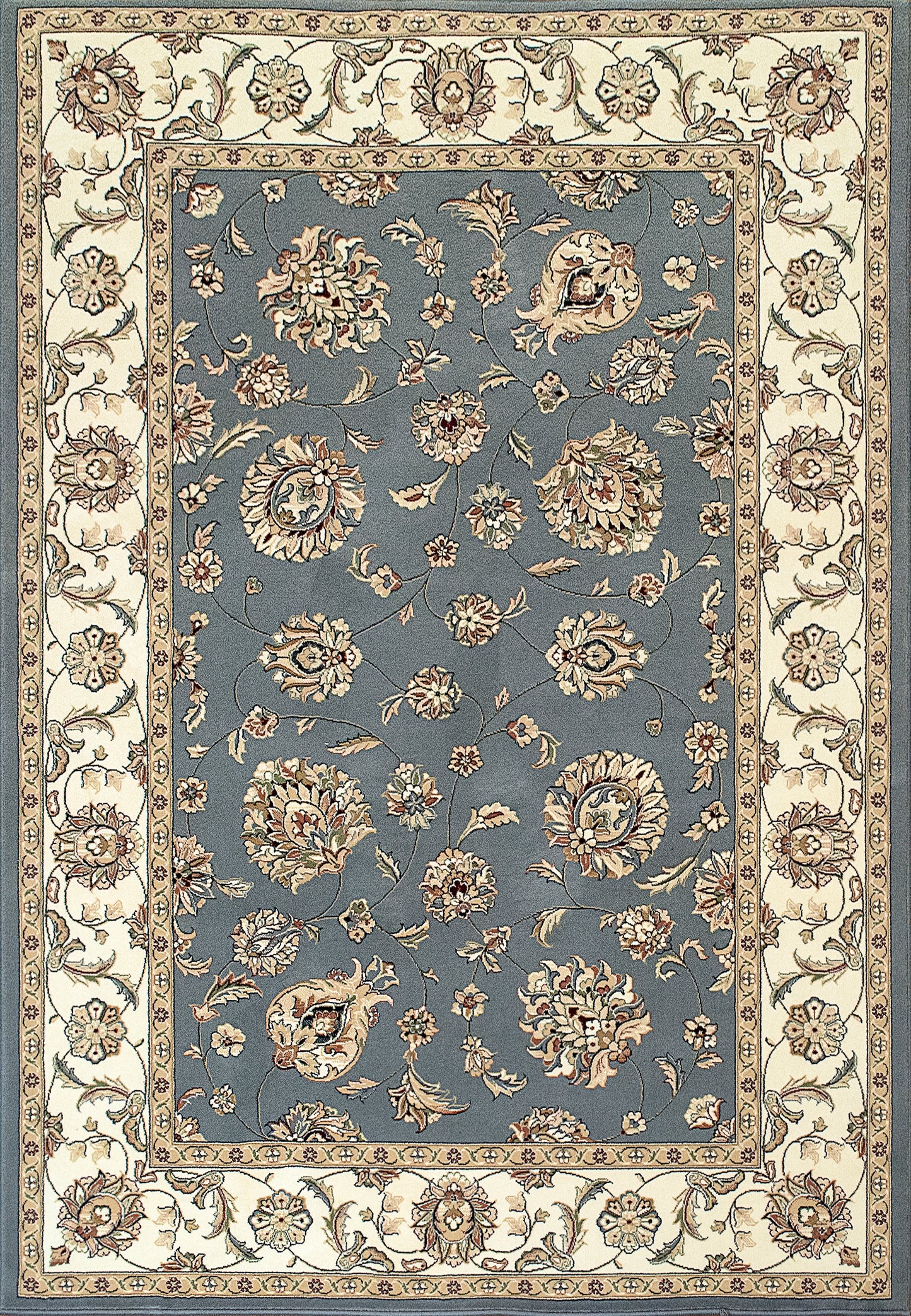 Ancient Garden Traditional Light Blue/Ivory Classic Medium Pile Rug