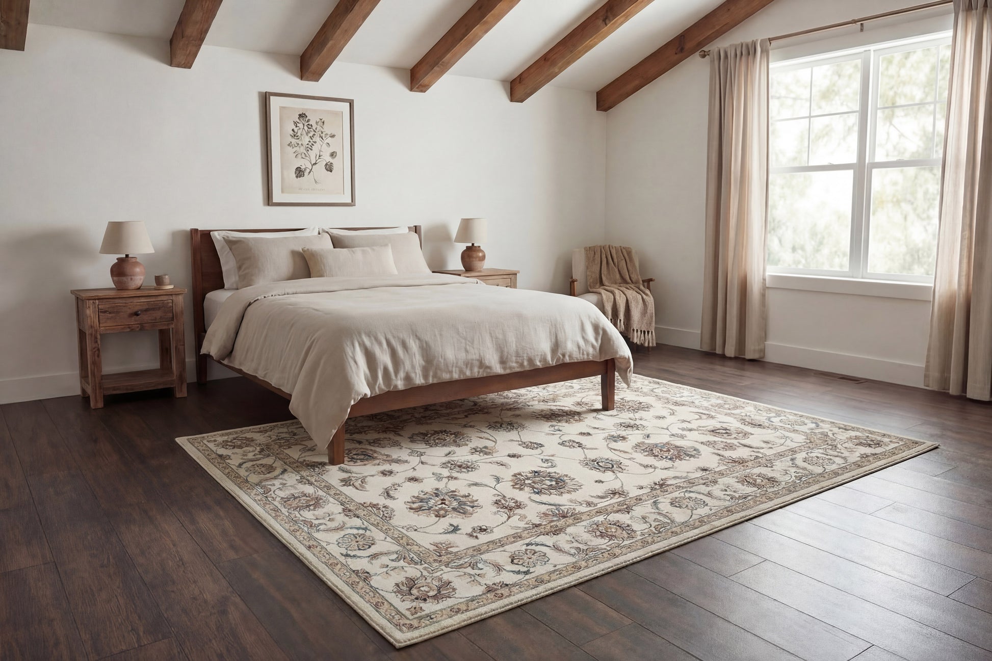 Ancient Garden Traditional Ivory Classic Medium Pile Rug