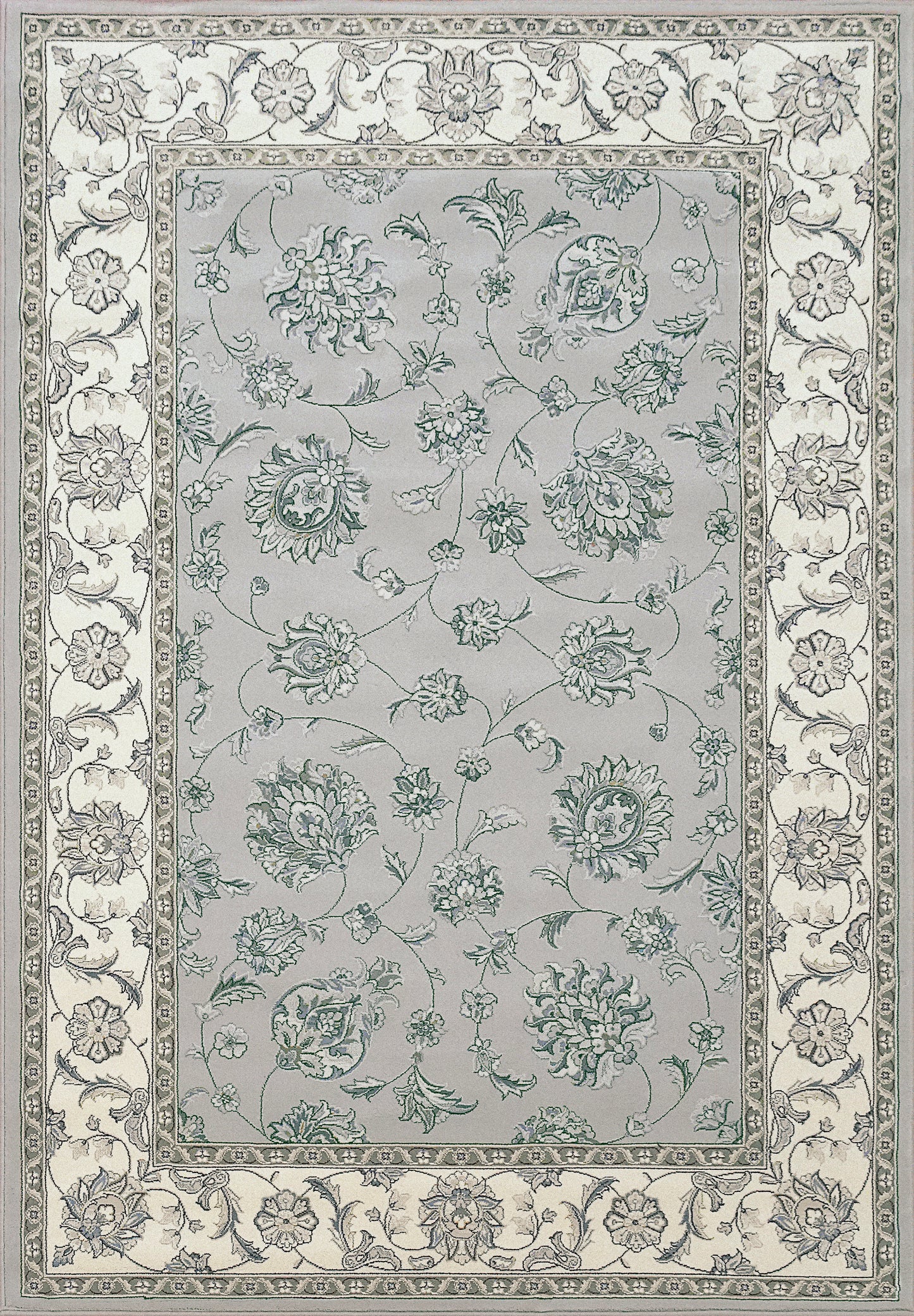 Ancient Garden Traditional Soft Grey/Cream Classic Medium Pile Rug