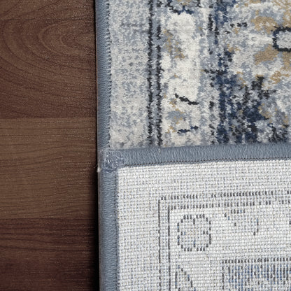 Ancient Garden Traditional Silver/Blue Distressed Medium Pile Rug