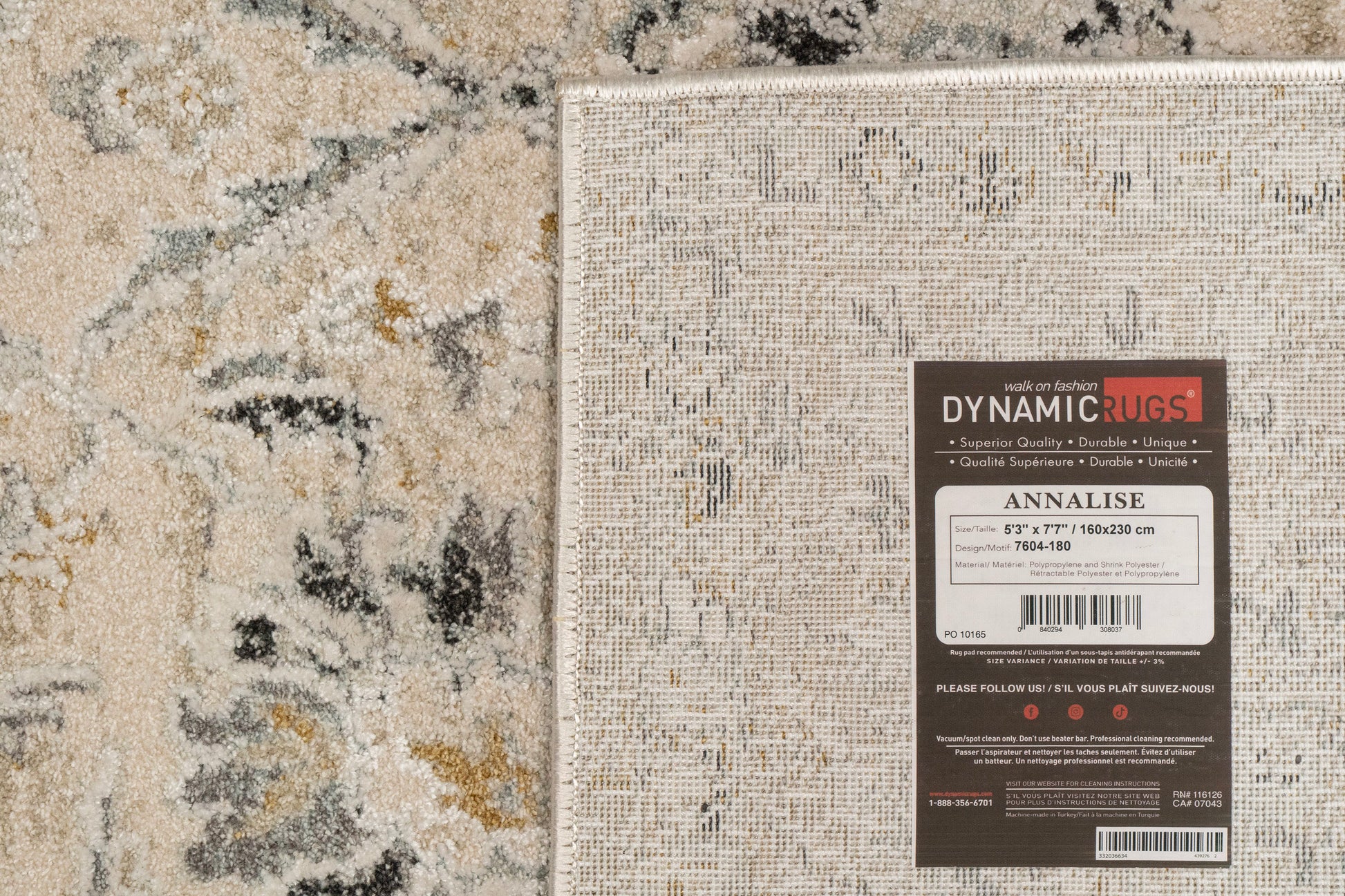 Annalise Transitional Cream/Beige Oriental Medium Pile Rug
