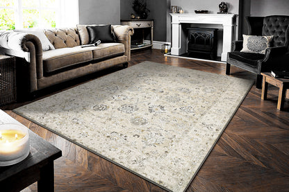 Annalise Transitional Cream/Beige Oriental Medium Pile Rug
