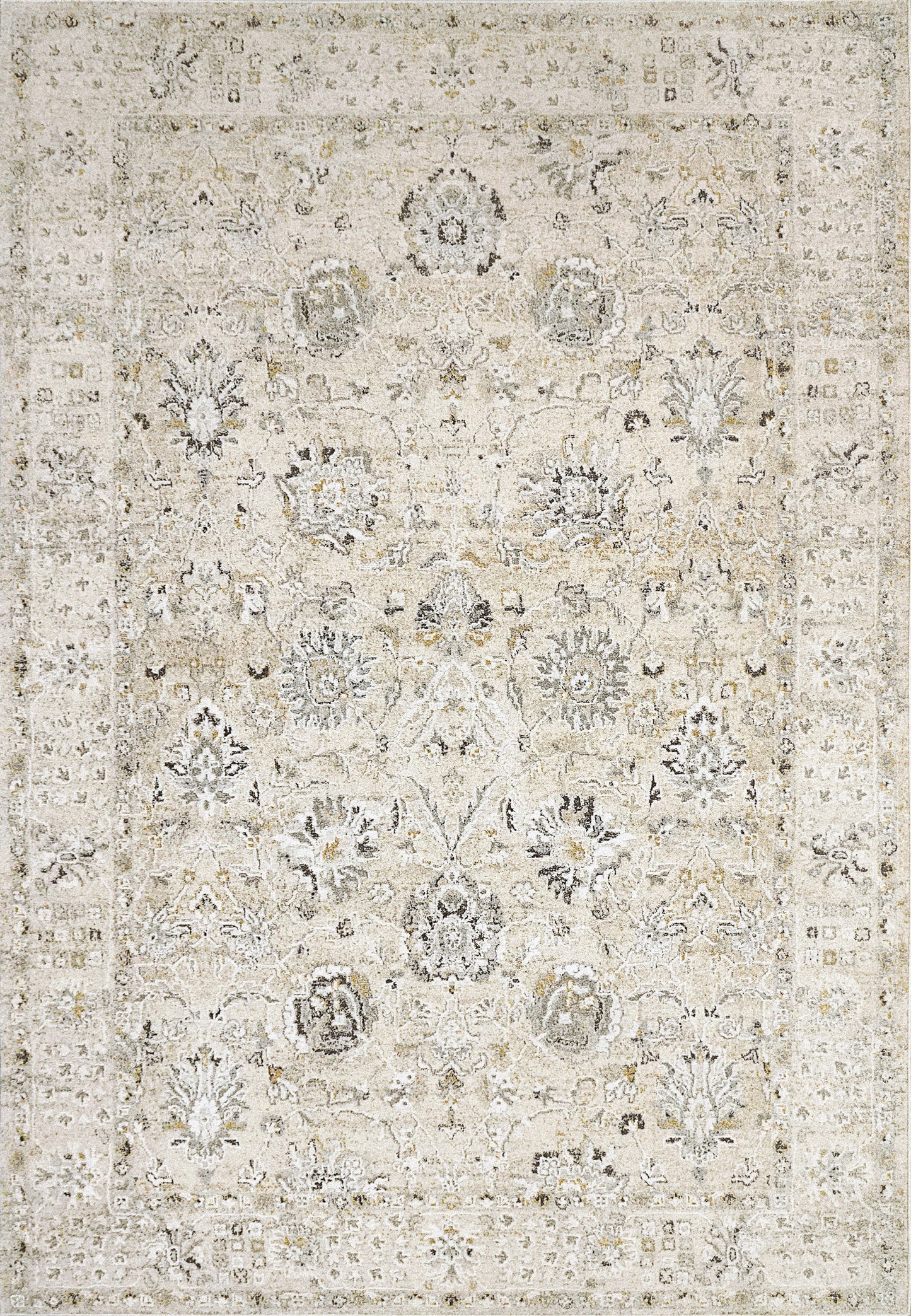 Annalise Transitional Cream/Beige Oriental Medium Pile Rug