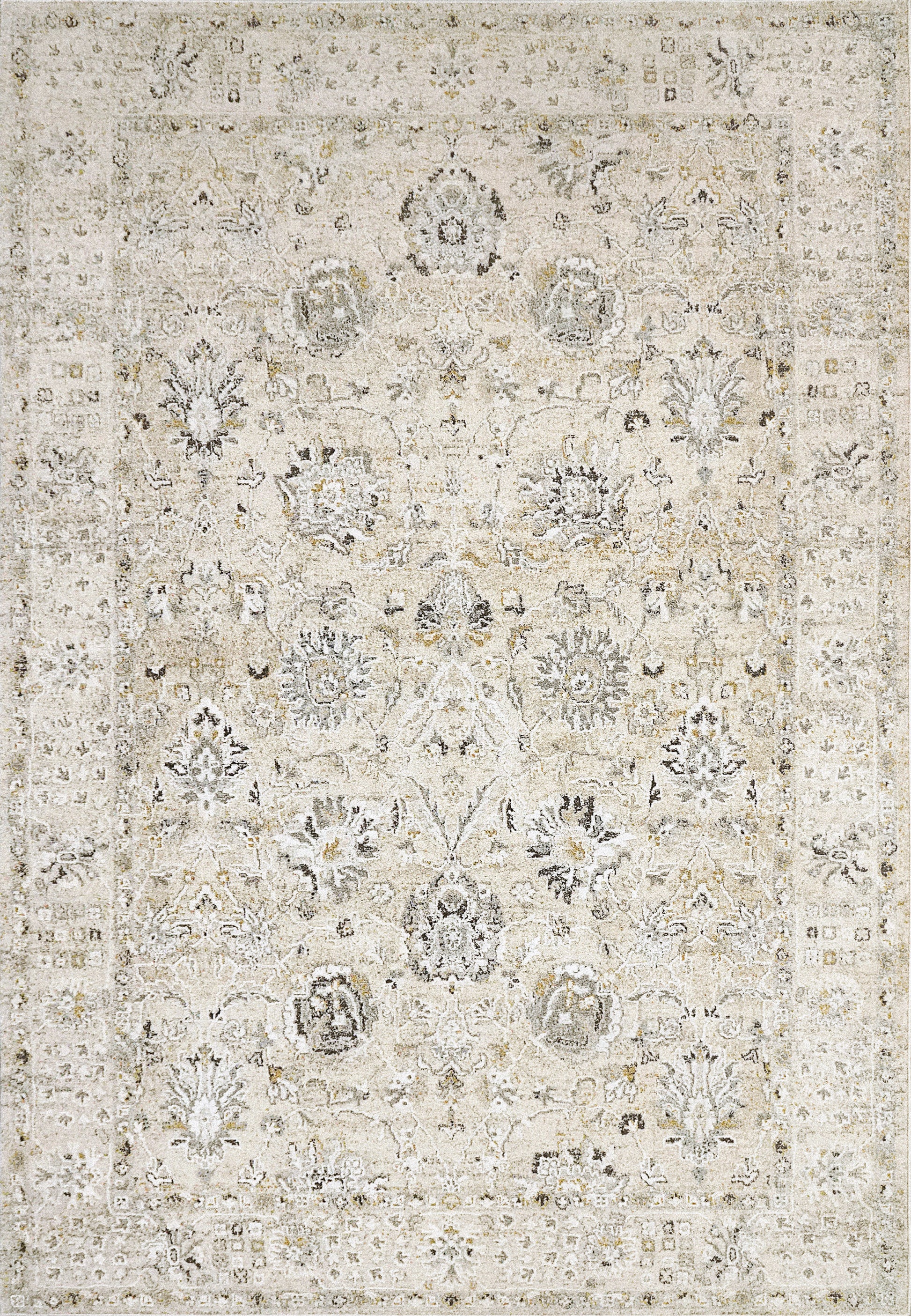 Annalise Transitional Cream/Beige Oriental Medium Pile Rug