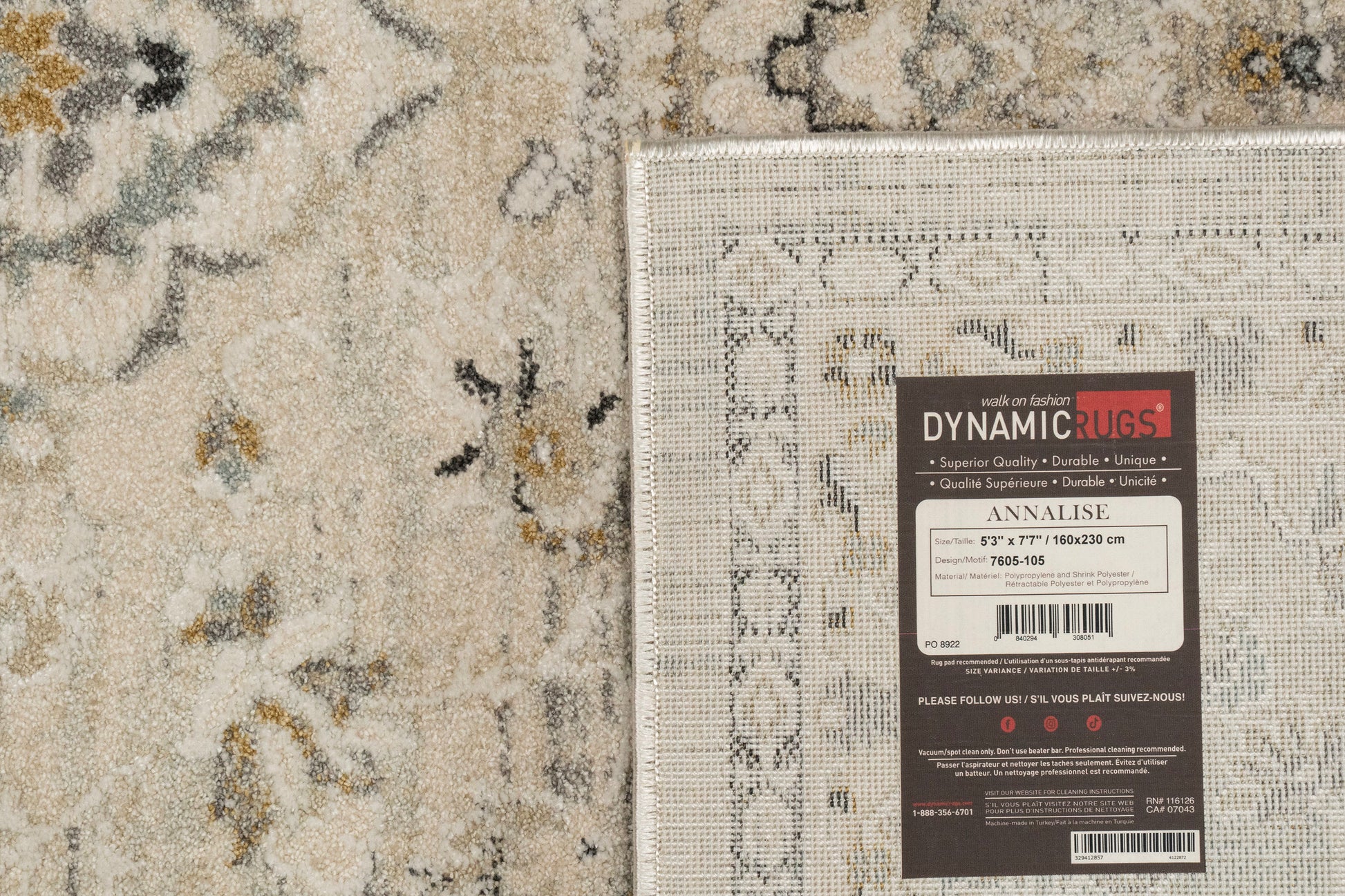 Annalise Traditional Cream/Blue Oriental Medium Pile Rug