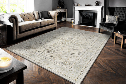 Annalise Traditional Cream/Blue Oriental Medium Pile Rug