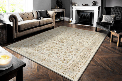 Annalise Traditional Beige/Cream Oriental Medium Pile Rug