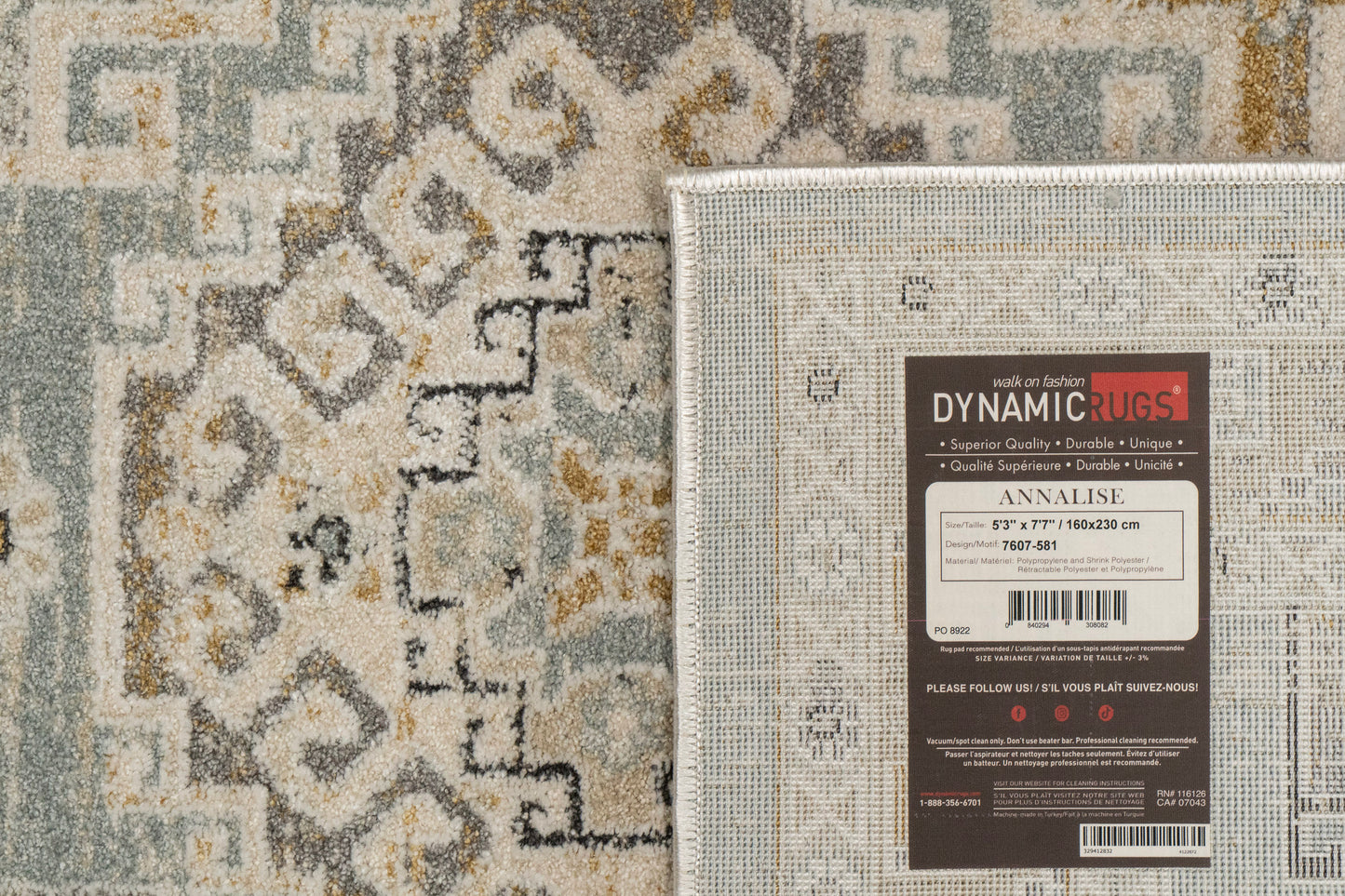 Annalise Transitional Blue/Beige/Cream Oriental Medium Pile Rug