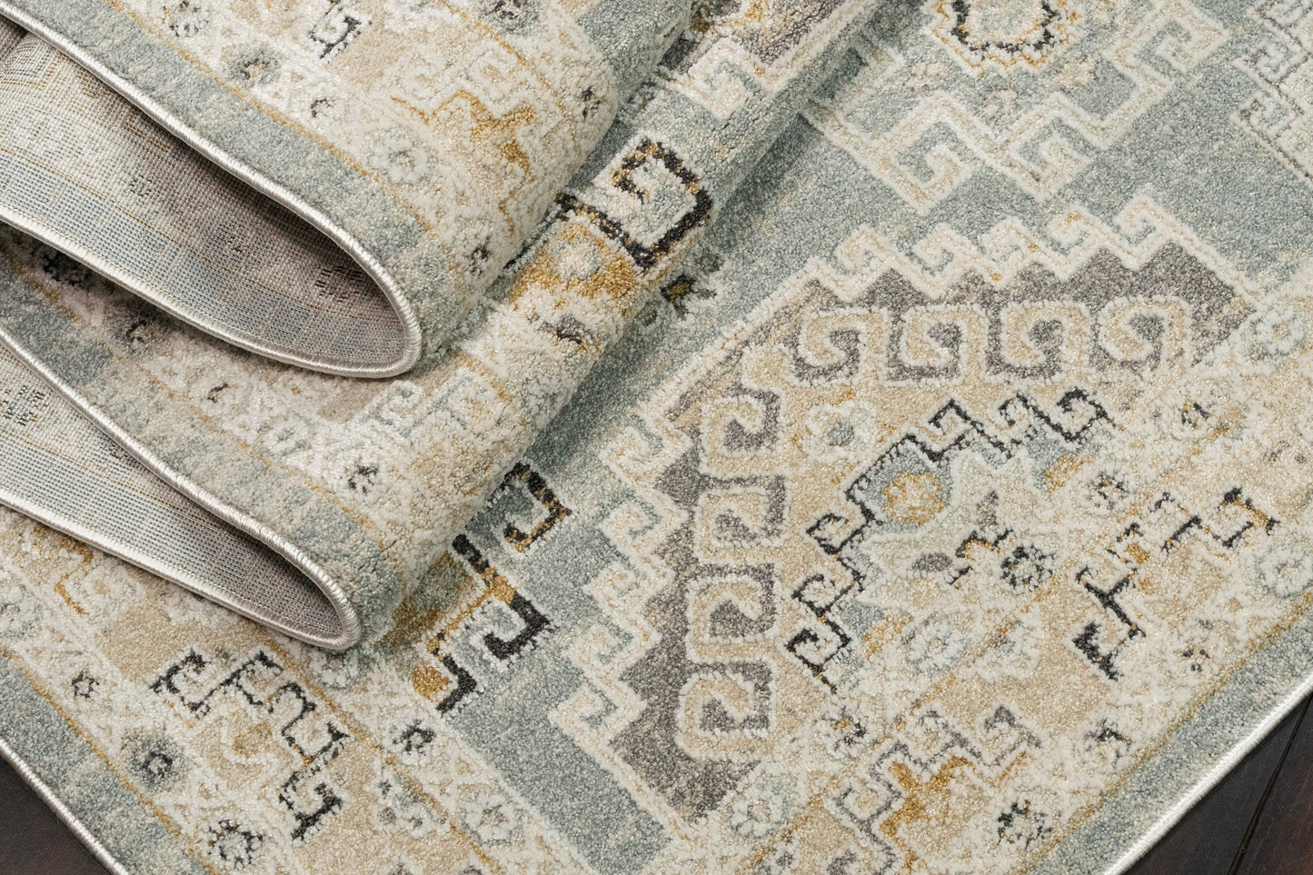 Annalise Transitional Blue/Beige/Cream Oriental Medium Pile Rug