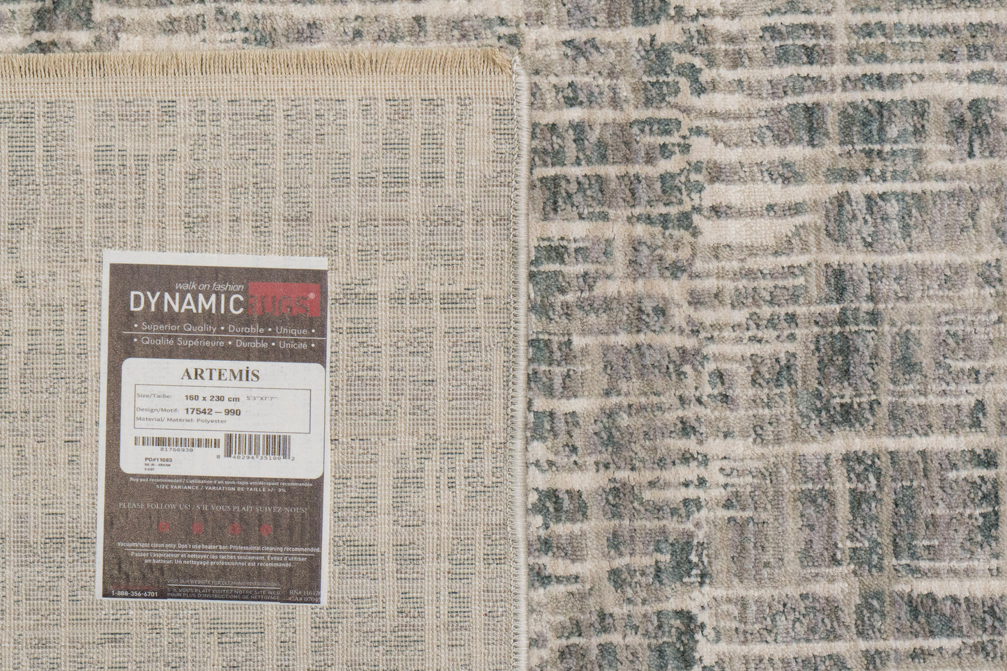 Artemis Modern Grey/Dark Grey Abstract Low Pile Rug