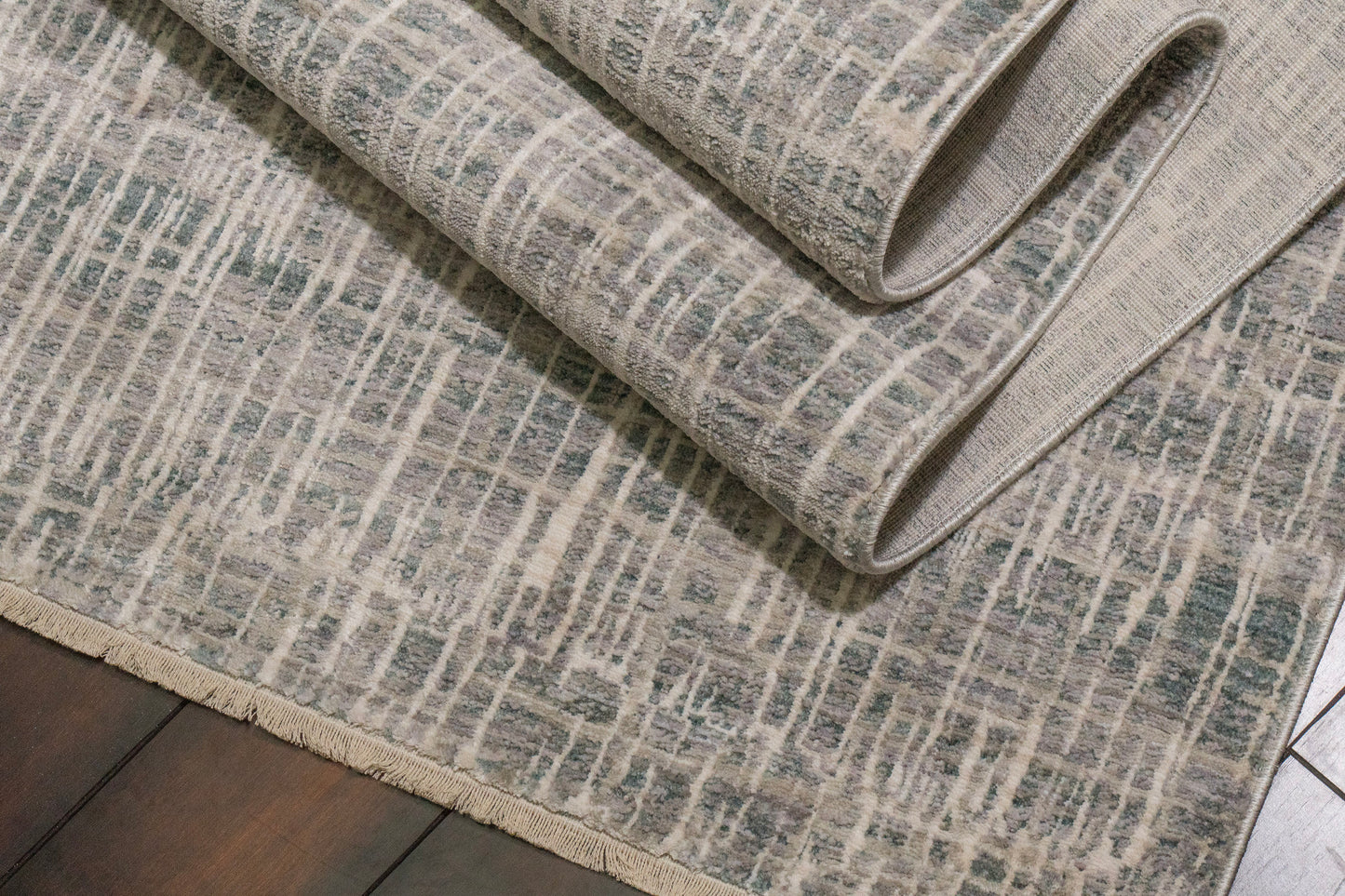 Artemis Modern Grey/Dark Grey Abstract Low Pile Rug