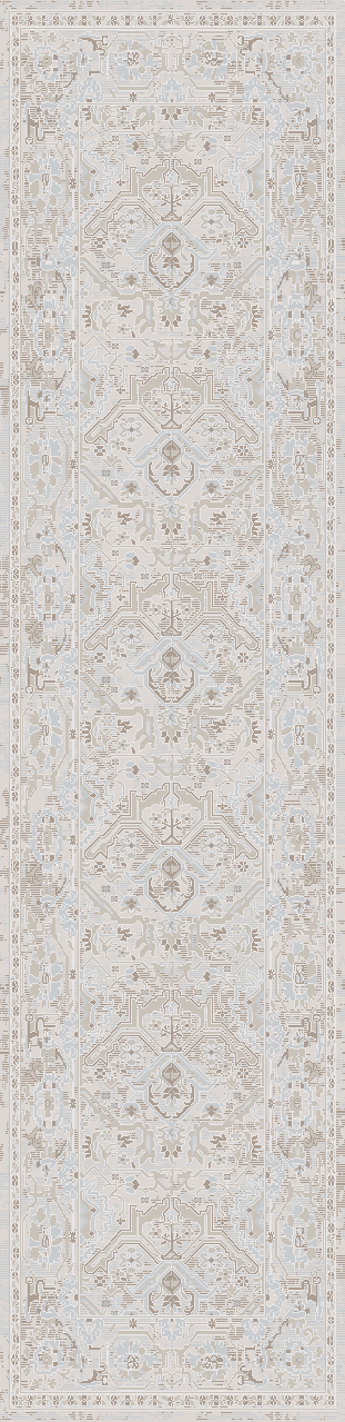 Artemis Traditional Beige/Grey Damask Low Pile Rug
