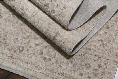 Artemis Traditional Beige/Grey Damask Low Pile Rug