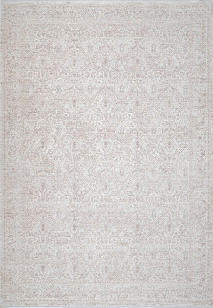 Artemis Traditional Beige/Grey Damask Low Pile Rug