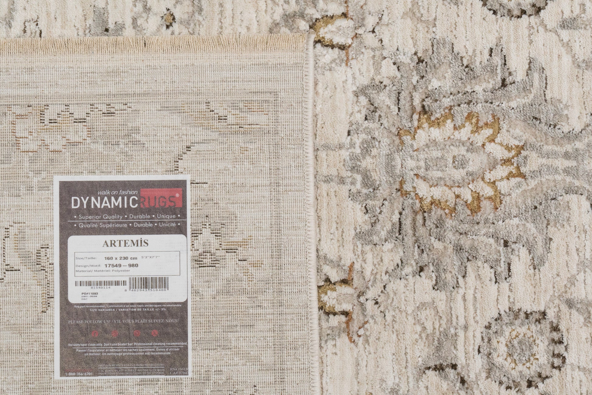 Artemis Traditional Grey/Beige Damask Medium Pile Rug