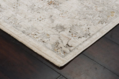 Artemis Traditional Grey/Beige Damask Medium Pile Rug