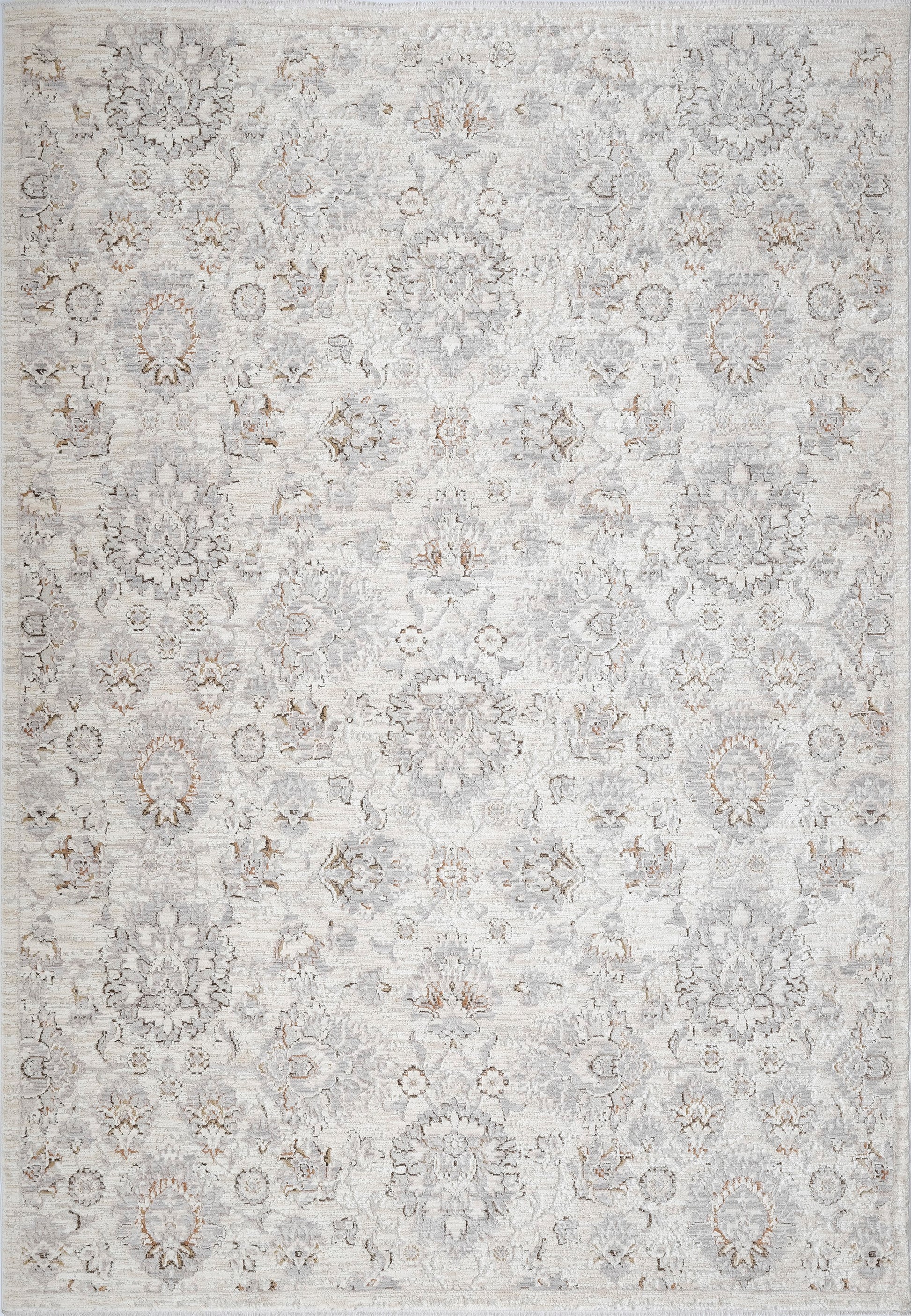 Artemis Traditional Grey/Beige Damask Medium Pile Rug