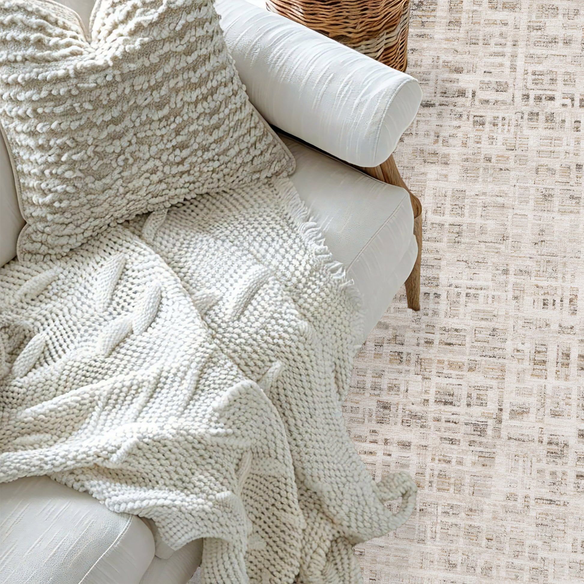 Artemis Modern Beige/Grey Geometric Medium Pile Rug