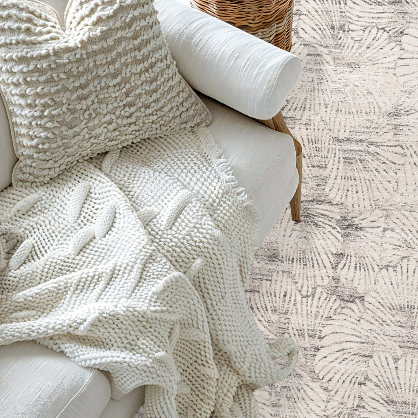 Artemis Modern Grey/Dark Grey Floral Medium Pile Rug
