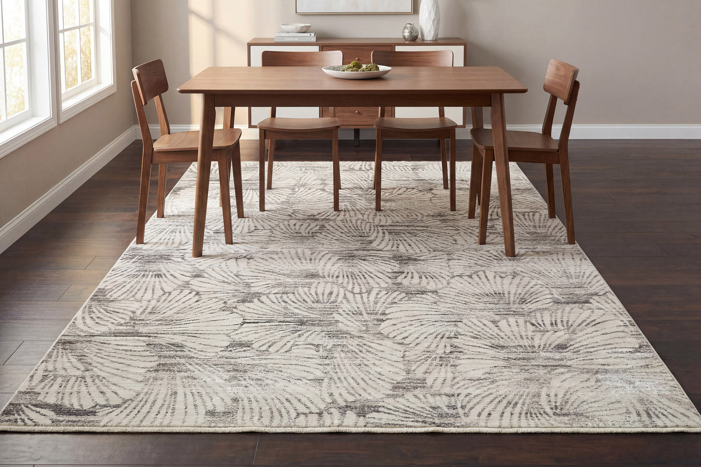 Artemis Modern Grey/Dark Grey Floral Medium Pile Rug